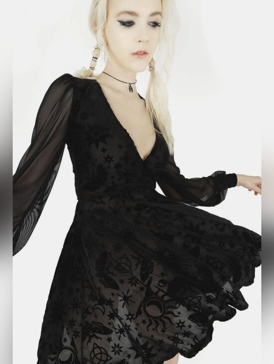 Blackmilk Dresses & Skirts - Black Milk Burned Velvet Spell Dress